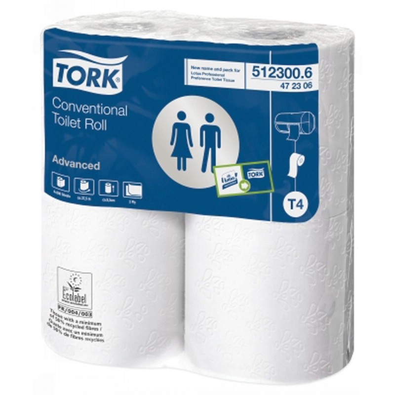 Papier toilette Tork traditionnel blanc 2 plis