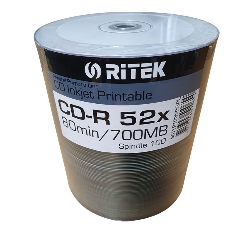 CD-R 80 700MO 52X GPL INKJET White Printable / 100