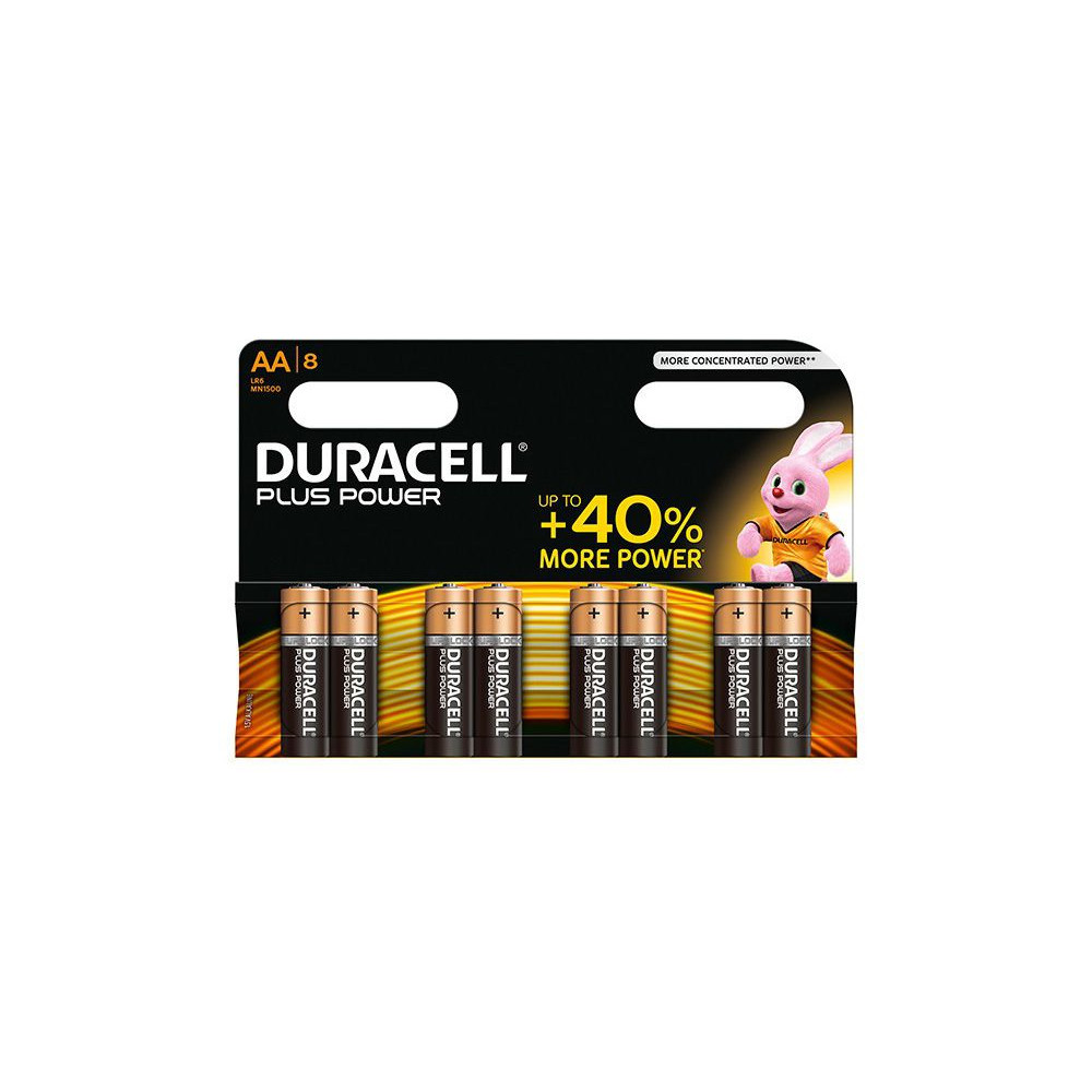 Piles alcaline Duracell Plus Power AAA - paquet de 8 - LD Medical