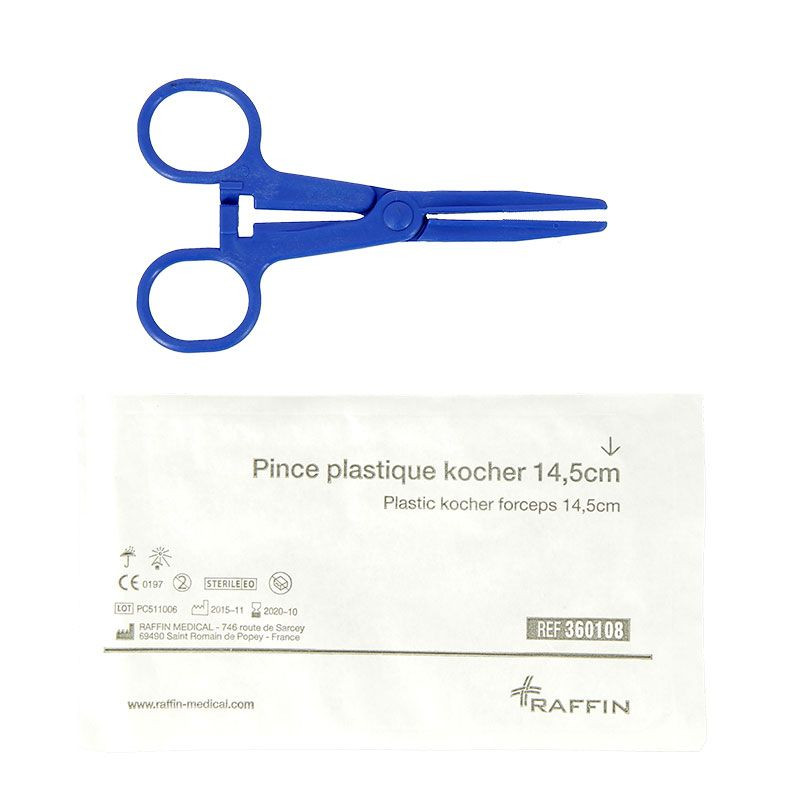 Pince Kocher stérile en plastique 14,5 cm - LD Medical