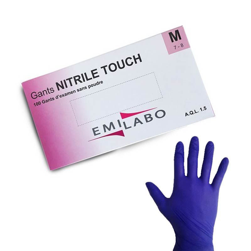 Gants d'examen nitrile TOUCH EMILABO - LD Medical