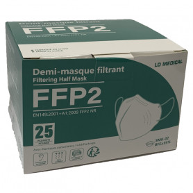 Masques FFP2 Unir Noirs, fabrication française - Carton de 100 masques