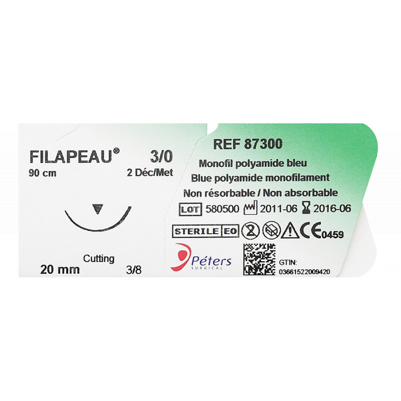 Suture chirurgicale non résorbable Filapeau® monofil de polyamide